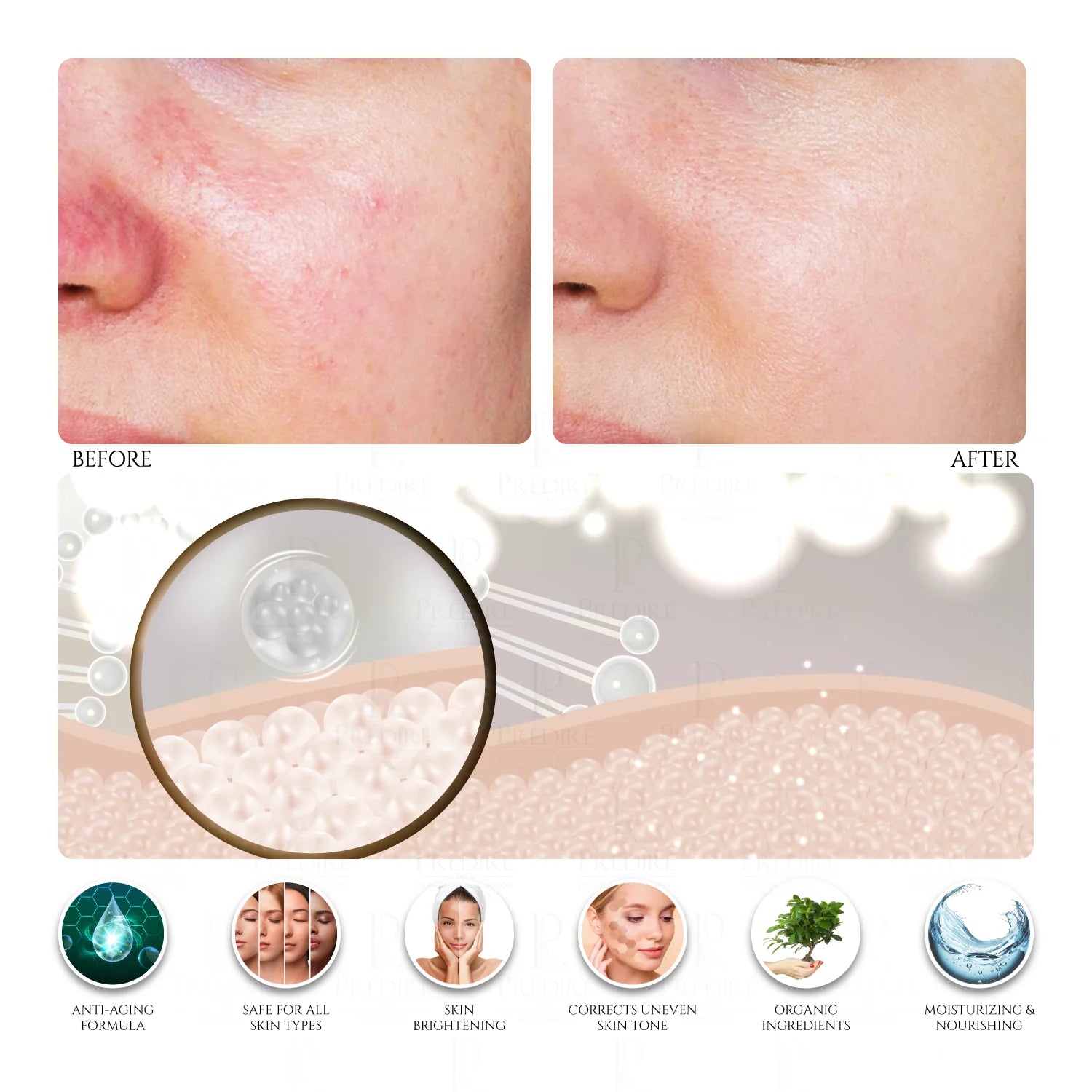 50X Premium Multi-Vitamin A, C, & E Retinol & Collagen Booster 24K Gold Serum